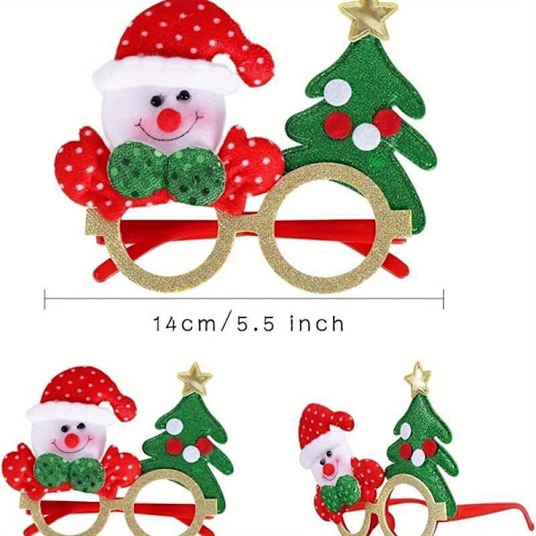 12 st Vibrerande Julpartyglasögonrekvisita - Hållbara, Nyhet Julfotobås Glasögonramar med Allmän Passform, Inga Fjädrar, (FMY) 12pcs