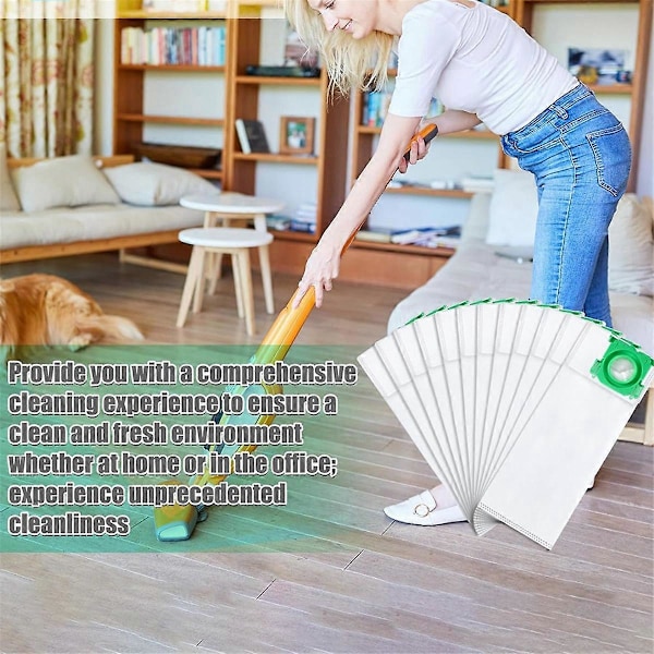 12 stk. støvsugerposer kompatible med Sebo K X/C/370 Sebo X-serien (FMY) White  Green