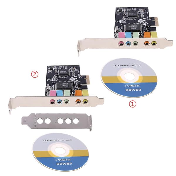 PCI-e Lydkort Digitalt 5.1 Solid Kondensatorer Cmi8738 Chipset + Barrier (FMY) standard