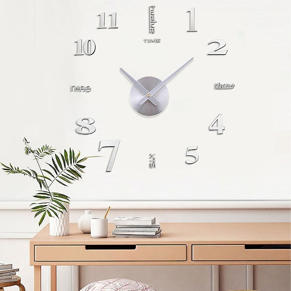 Kiva DIY-seinäkello, helppo asentaa ja irrottaa, olohuoneen seinäkoriste (FMY) Black 70cm