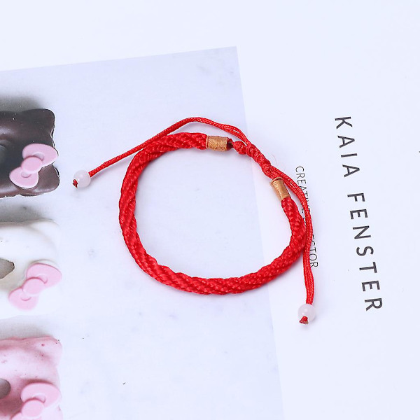 Lyckobringande Röd Tråd Armband Kabbalah Amulet För Skydd Röd Rep För Flickvän/pojkvän  (FMY) Red