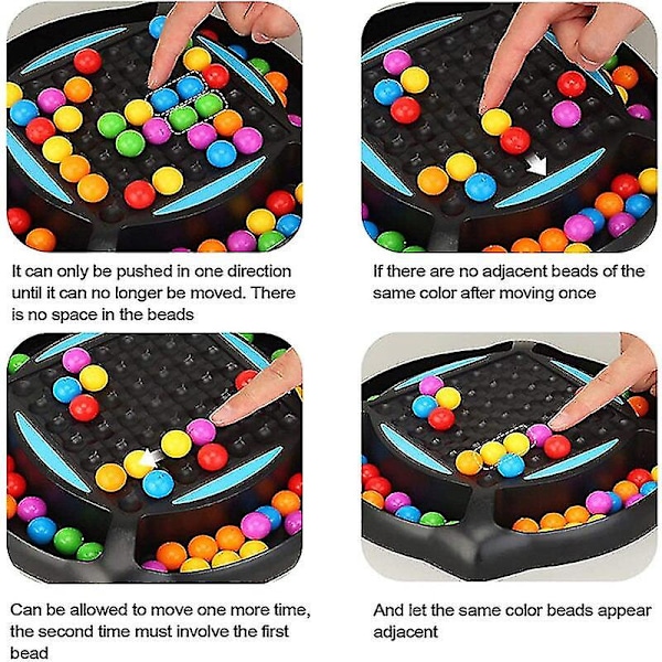 Regnbue Ball Matching Leke Fargerik Morsom Puslespill Sjakkbrett Spill Med 80 stk Fargede Perler Intelligent Hjerne Spill Utdanningsleke (FMY) 48 beads set