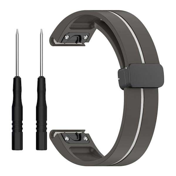 Urklokkebånd i svart spenne med dobbel farge for Garmin Tactix 7 Pro/Fenix 7X/6X/6X Pro/5X Plus 26 mm (FMY) Multicolor Style C Garmin Tactix 7 Pro