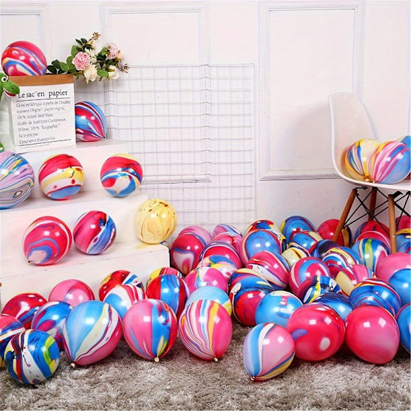[Snabb leverans] 100 Vibrerande Färgglada Latex Vortex Ballonger - Festdekorationer för Födelsedagar, Bröllop och Firanden - Perfekt för Tie Dye (FMY) 100pcs