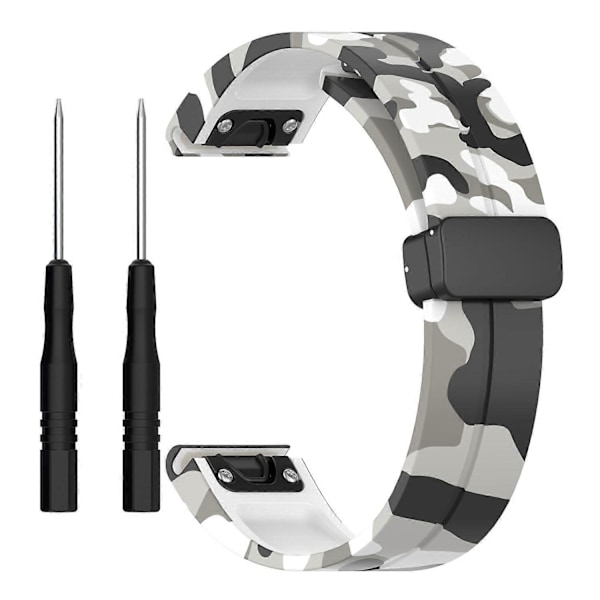Tyyppi G Garmin Tactix 7 Pro/Fenix 7X/6X/6X Pro/5X Plus Musta Solki Kellon Ranneke 26mm Silikoni (FMY) Multicolor Style G