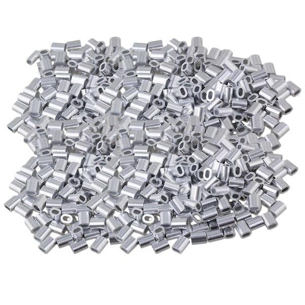 For 800 stk. M1 Ovale Wire Rope Sleeves Aluminium Krympe Loop Sleeves Clip WS1778 (FMY)
