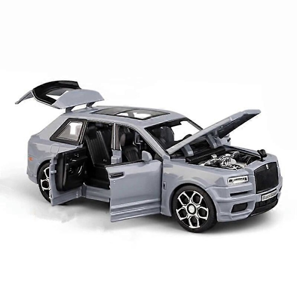 1:32 Rolls Royce SUV Cullinan -metallimalliauto, valumuotti, leluauto, simuloitu ääni ja valo, kokoelma, lasten lahja (FMY) Gray