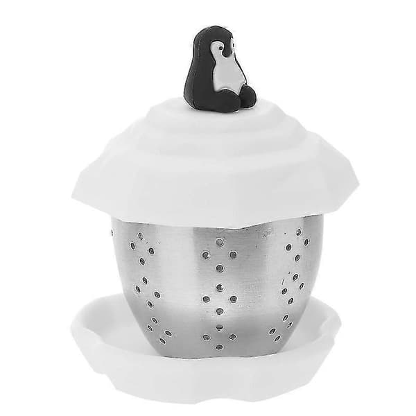 Rustfrit Stål Te-Infuser Filter Pingvin Te-Sigte Te-Filter Te-Lækage Te-Kunst Værktøj Til Hjemmet (Hvid)  (FMY)