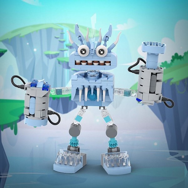 My Sing Monsters Wubbox Byggesæt, Blå Vandmonstre Chorus Syngende Anime Spil Model Legetøj Samleobjekt Horror Spil (345 Dele)  (FMY)