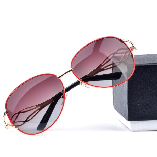 Polariserat UV-skydd runda solglasögon för kvinnor (FMY)
