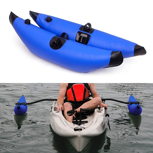 2 stk. Kajakk PVC Oppblåsbar Støtteflåte Kajakk Båt Fiske Stående Flåte Stabilisator (FMY) Blue