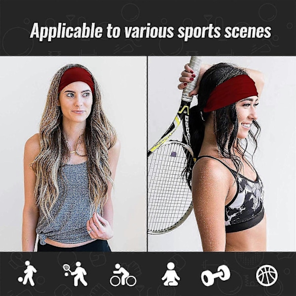 4-pack Sportpannband för män, fukttransporterande infällbara multifunktionella halkfria bandana-svettband för löpning cykling yoga unisex hårband (FMY)