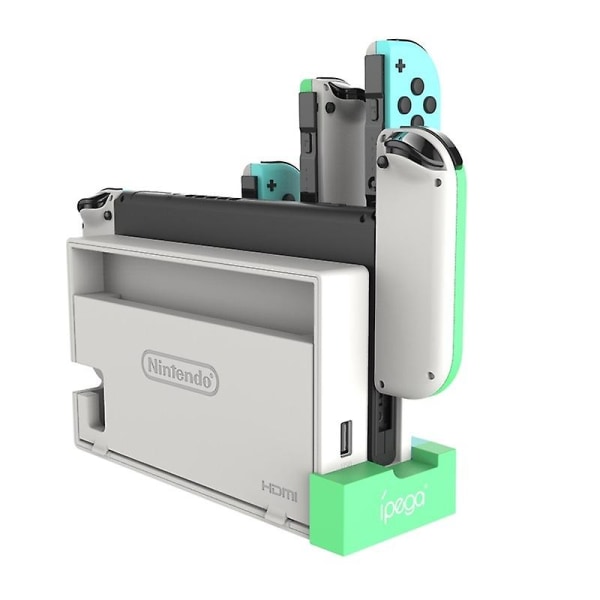 IPEGA For Nintendo Switch JoyCon 4 Slots Opladningsdock Station Spilkontroller Oplader med Indikator (FMY)