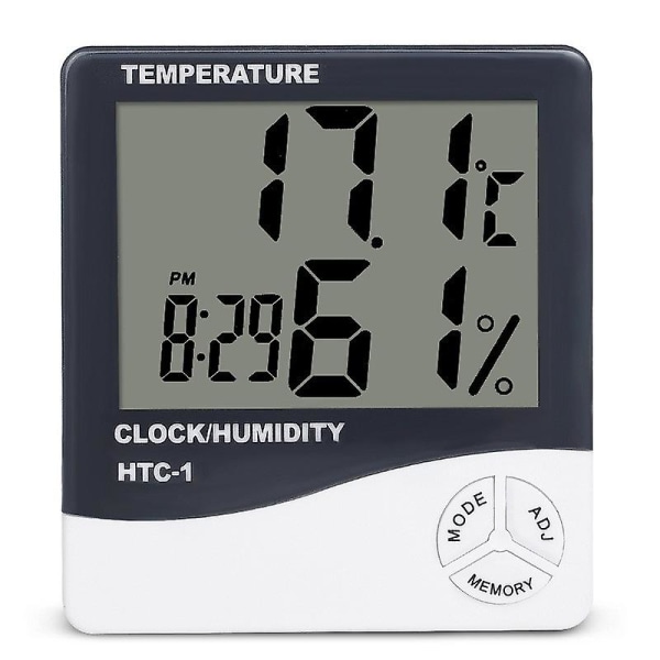 Elektronisk Digital LCD Indendørs Udendørs Rum Elektronisk Temperatur fugtighedsmåler Termometer Hygrometer Vejrstations vækkeur (FMY)