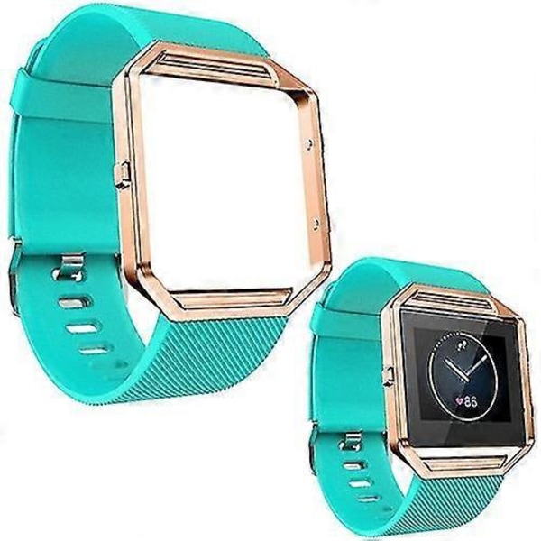 Mjuk Silikonarmband för Klocka, Ersättningsarmband för Sport med Roséguldram för Fitbit Blaze (FMY) White