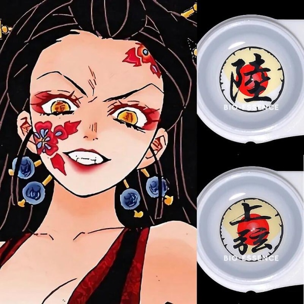 1 par Cosplay färgkontaktlinser Nezuko Cosplay Anime ögonkontakter Rosa linser Demon Slayer Cosplay linser (FMY) Daki