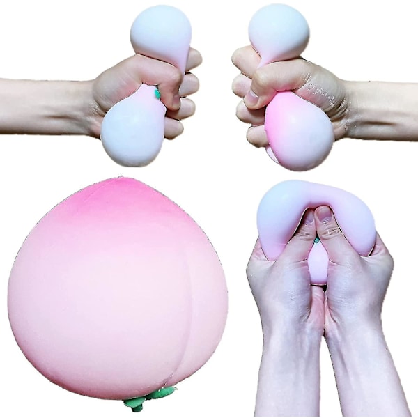 Stressbolde Fersken Squeeze Ball  Stressbold Til Børn/voksne - Sjov & Sikker Dejbols 1stk  (FMY)