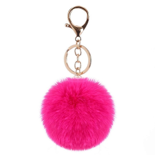 8cm Värikäs Keinotekoinen Turkis Pom Pom Pallo Avaimenperä Auton Avaimenperä Rengas Riipus Naisille Laukun Koriste (FMY)