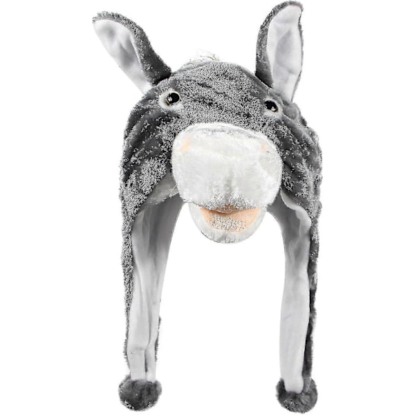 Plush Sjove Dyrehatte En Størrelse Kasket Polyester Med Fleeceforing God Premium (FMY) Donkey Small-Large