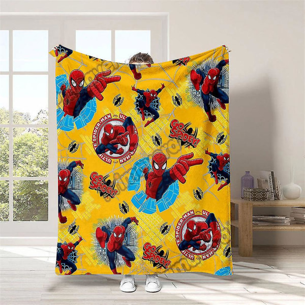 125x150/150x200cm Spiderman teppe Mykt varmt plysjteppe for sofa seng stol camping reise hjemmedekorasjon bursdagsgave  (FMY) A 125*150cm