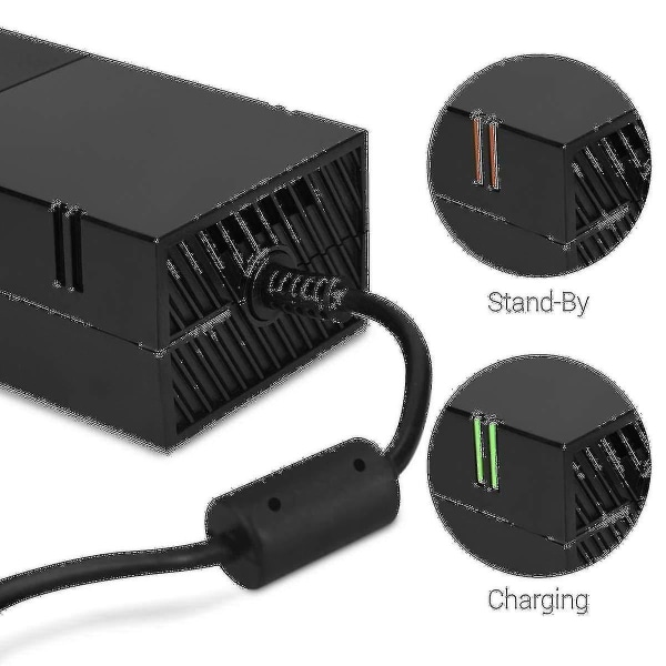 Xbox One Power Supply Brick, [uppgraderad version] Xbox AC Adapter Ersättningsladdare Power Kabel för Microsoft Xbox One, 100-240v spänning) (FMY)