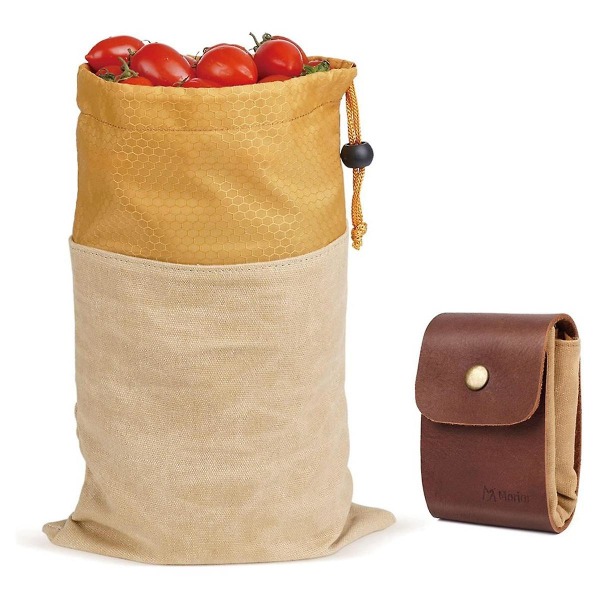 Fôrpose med ekstra stor oppbevaring, fôrpose i lær sammenleggbar for utendørs fotturer og (FMY)