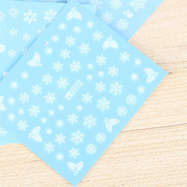 30 Ark Snowflake Nagelstickers Vita Självhäftande Vinter Jul (FMY)
