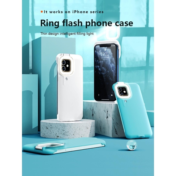 (lyseblå) Fill Light telefontaske til Iphonex/xs (FMY)