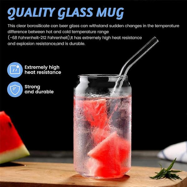 4-pack Glas Juicekopp Ölglas Shake Dessertkopp Mugg, 400ML (FMY) transparent