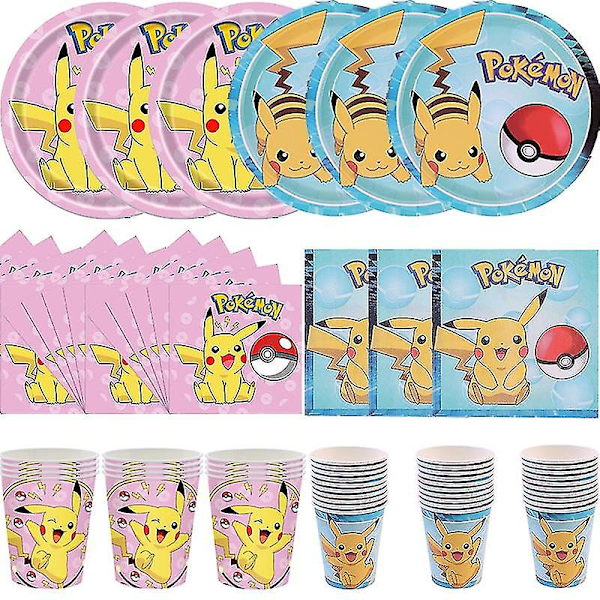 Syntymäpäiväkoristeet Pojat Tytöt Vaaleanpunainen Pikachu Paperilautaset Kupit Pöytäastiastosetti Ilmapallot Deco Lapset Vauvan Sukupuolen Ilmoitusjuhlat Tarvikkeet (FMY) 10pcs Knives