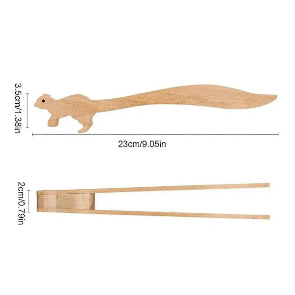 Jänis-muotoiset puusta valmistetut leivänpaahtimen pihdit keittiöön - Bacon, sokeri, jäätee, tee (FMY) Wood Color