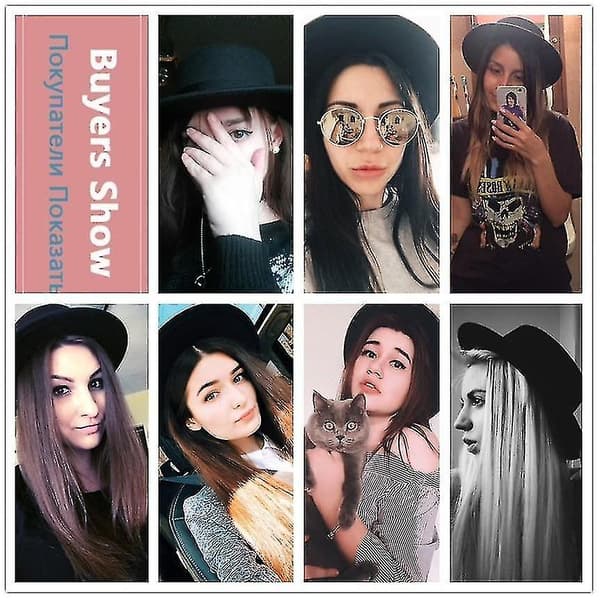 Hatte Uld Boater Flat Top Hat Kaffe (FMY)