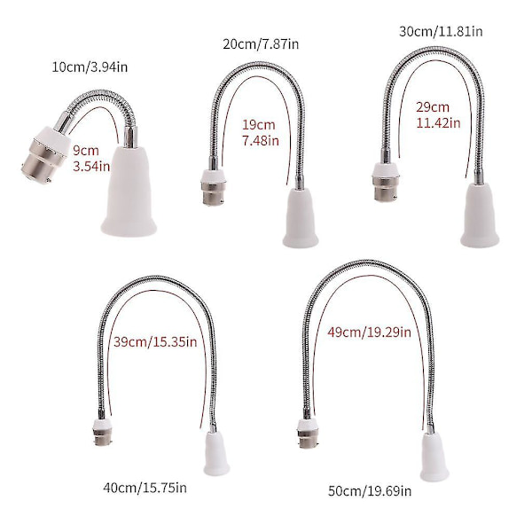 Justerbar B22 til E27 Forlenget Lysholder Stativ LED Lyskontakt Forlenger (FMY) A