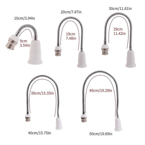 Justerbar B22 til E27 Forlenget Lysholder Stativ LED Lyskontakt Forlenger (FMY) C