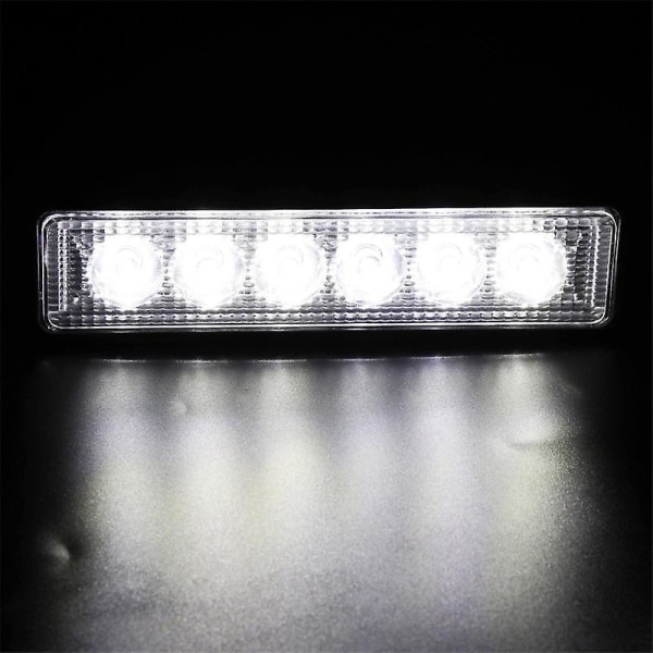 6 led arbejdslysstang, terrænlys Bådlys Kørelys, vandtætte led arbejdslys til 12-24v offroad jeep suv atv utv lastbiler (FMY)