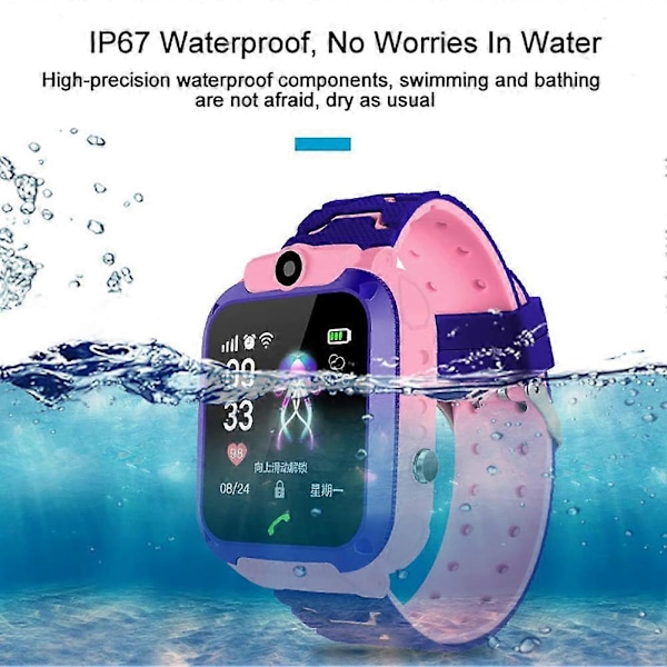 Smartklocka med 4G Sim-kort för barn, 4G Smartwatch WIFI Tracker Röstchatt Videosamtal Övervakning Pojkar Barn Smartklocka (FMY) Pink