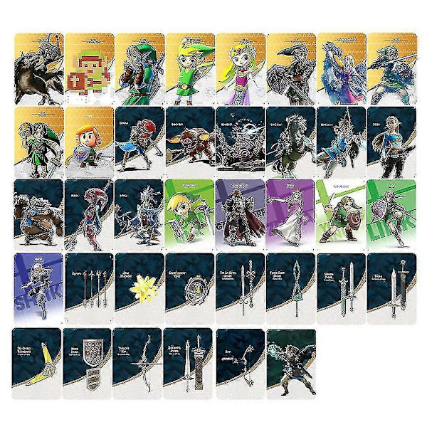 38 stk./sæt Nfc Amiibo Kort til The Legend of Zelda Breath of the Wild Tears of the Kingdom Kobling Kort (FMY)