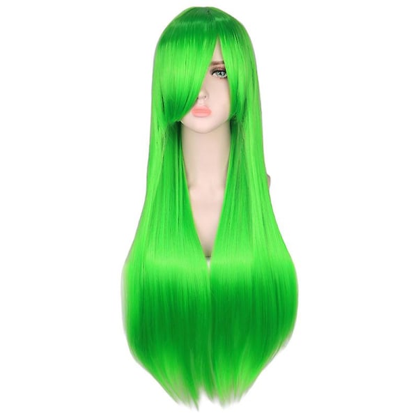 Wekity 80 cm vacker charmig cosplay rakt hår peruk, gräsgrön, wz-1249 (FMY)