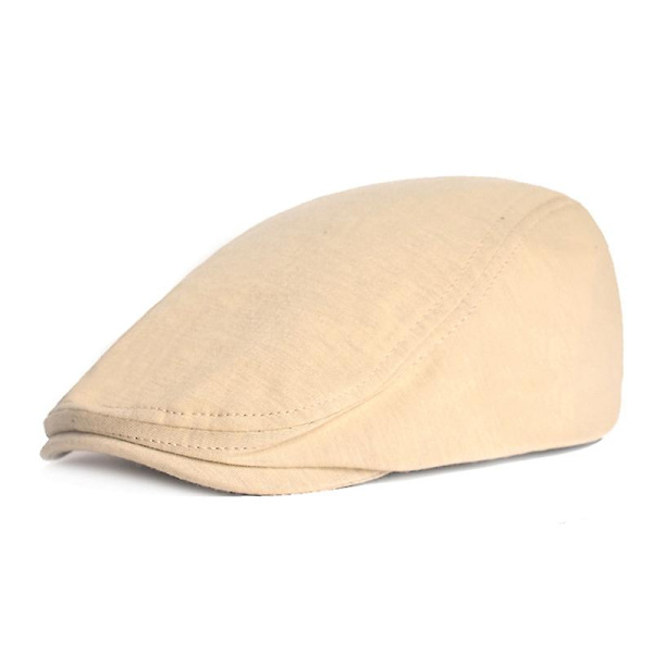 1 st bomullsmössor herr dam hatt mjuk casual basker enfärgad unisex retro hatt  (FMY) Beige one size