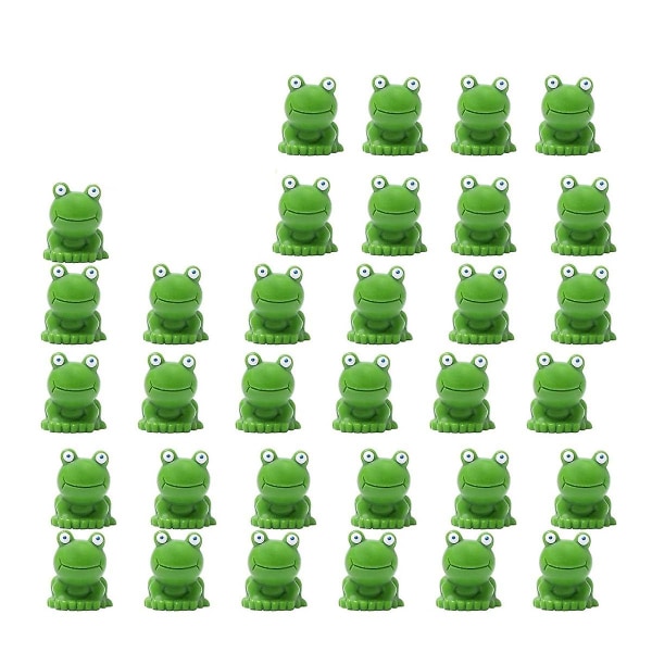 50 stk Minifrosker Hagedekor Harpiks Grønn frosk miniatyrfigurer, frosker Dyr Modell Fairy Gard (FMY)