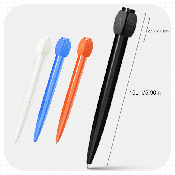 1/4x Fidget Spinner Pen Fidget Pen Spinner Med ABCD Rotationslock Ballpoint Pen  (FMY) White