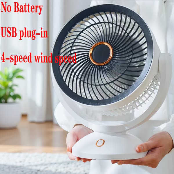USB Plug-In Skrivebordsventilator til Hjemmebrug, Bærbar Luftcirkulationsventilator (FMY) White