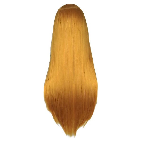 Wekity 80 cm vacker charmig cosplay rakt hår peruk, gul, wz-1245 (FMY)