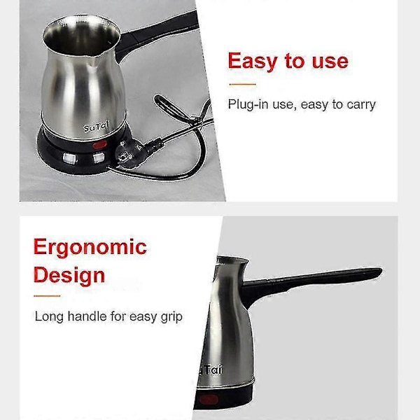Sokany Elektrisk Kaffebryggare Mjölk Grekisk Turkisk Espresso Perkolator 800ml (FMY)