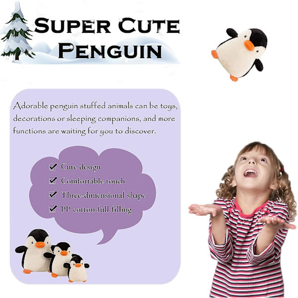Penguinsoft Animal Baby Penguin Plussj Koselig Leke Dukke For Jenter Gutter, 11 Tommer (FMY)