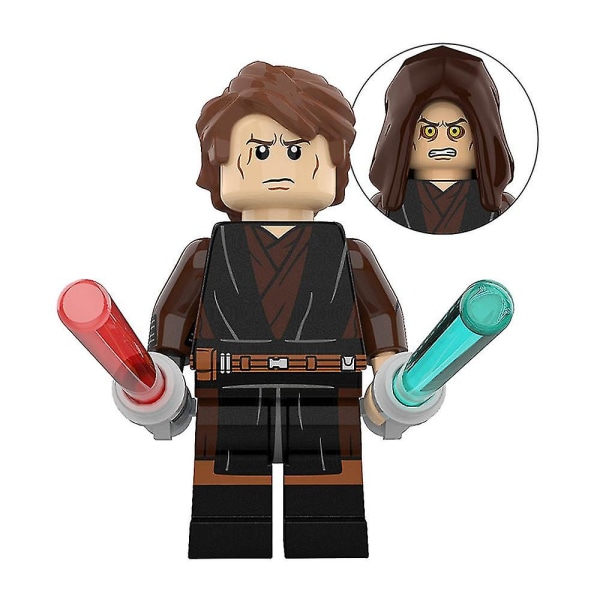 8 st Star Wars seriens karaktär Anakin Skywalker Darthmaul Obi-wan minifigur monterad minibyggkloss Actionfigurer Toy Kids Present (FMY)