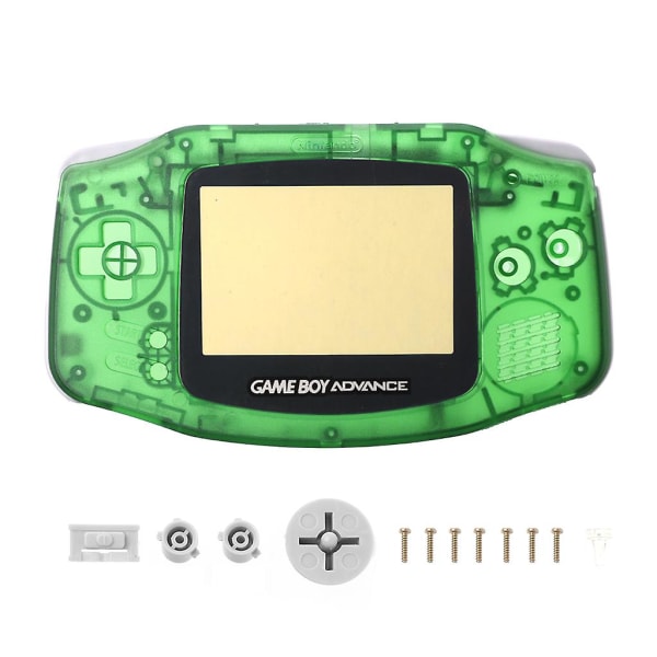 Läpinäkyvä täysi sarja kotelokannen korjausosapaketti GameBoy Advance f:lle (FMY) transparent green