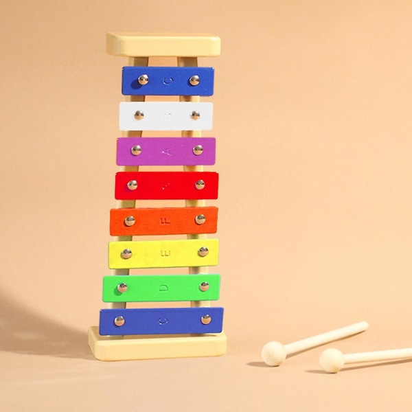 Regnbuefarve børnemusiklegetøj tidligt uddannelseslegetøj Farverigt børnemusiklegetøj 8-tonet Harpe Orff Musikinstrumenter til børnegave (FMY)