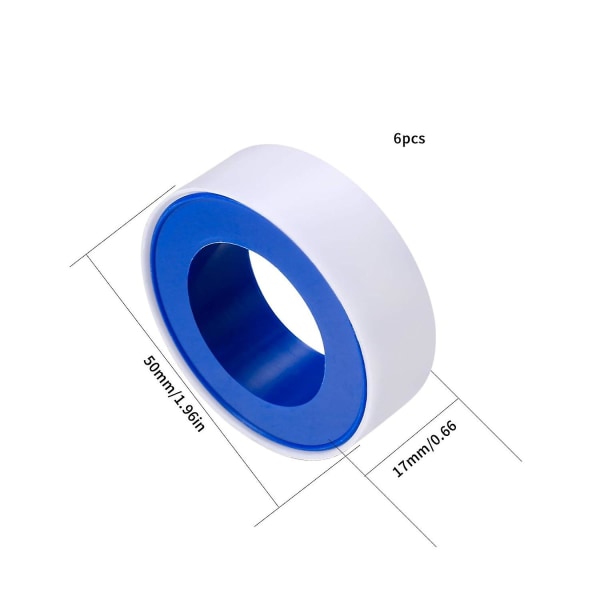 PTFE Tetningsbånd, Industrielt Merkebånd, Teflon VVS Tetningsbånd, 12mm X 10m Rull Rørbånd - 12 stk (FMY)