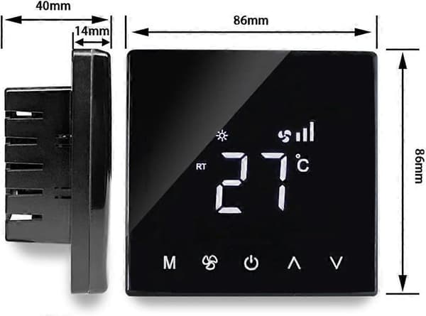 Programmerbar LCD Touch Termostat Böjd Skärm Strömseparationsteknik Pålitlig Effektiv Hemtemperaturkontroll (FMY)